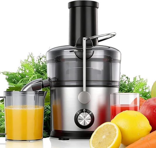 Juicer Machines, 1200W Juicer with 3" Feed Chute for Whole Fruits and Vegs, Dual Speeds Centrifugal Juice Extractor, Heavy Duty Full Copper Motor, 35oz Large Juice Jug, Stainless Steel