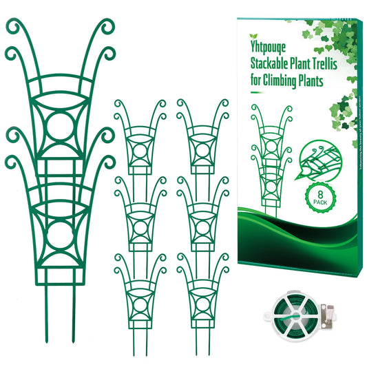 8 Pack Trellis for Potted Plants, Stackable Indoor Plant Trellis for Climbing Plants, Garden Trellis Outdoor for Flower Vine Lvy Hoya Houseplants Plant Support