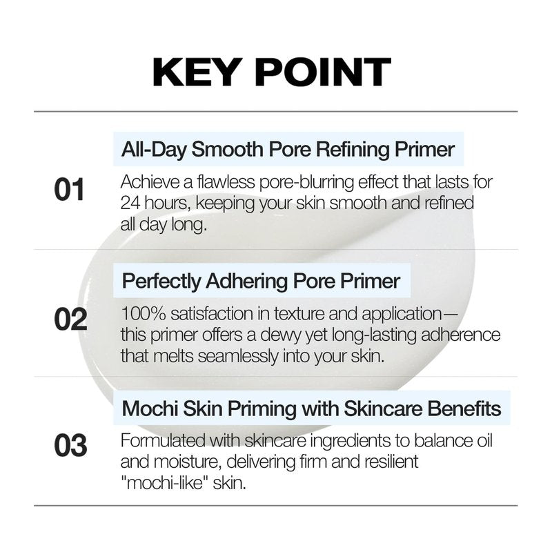 VIDIVICI Skin Illumination Mochi Primer 1.05 fl oz | K-Beauty Pore Blurring & Serum-Like Makeup Primer with 84% Skincare Ingredients, Pearl Soft Focus Effect, Hydrating & Makeup Gripping Base