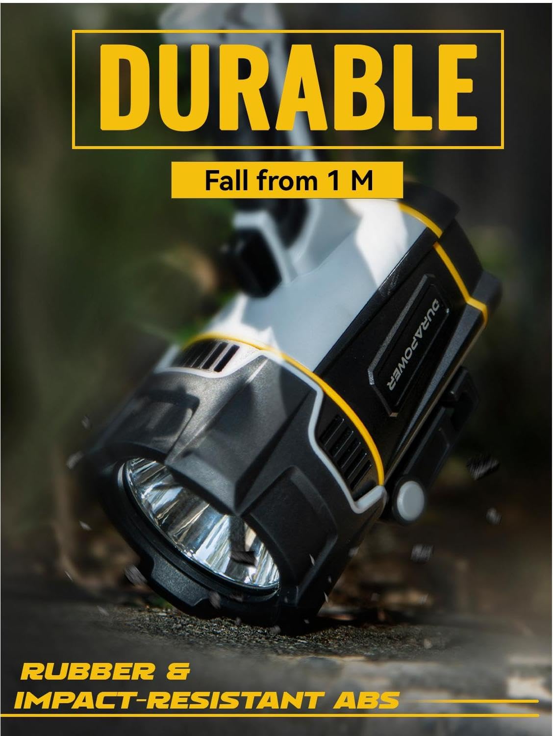 Durapower Rechargeable Spotlight with High Lumen, IP67 Waterproof Spotlight Flashlight, Long Lasting Portable Handheld Spot Light for Marine Boat Hunting