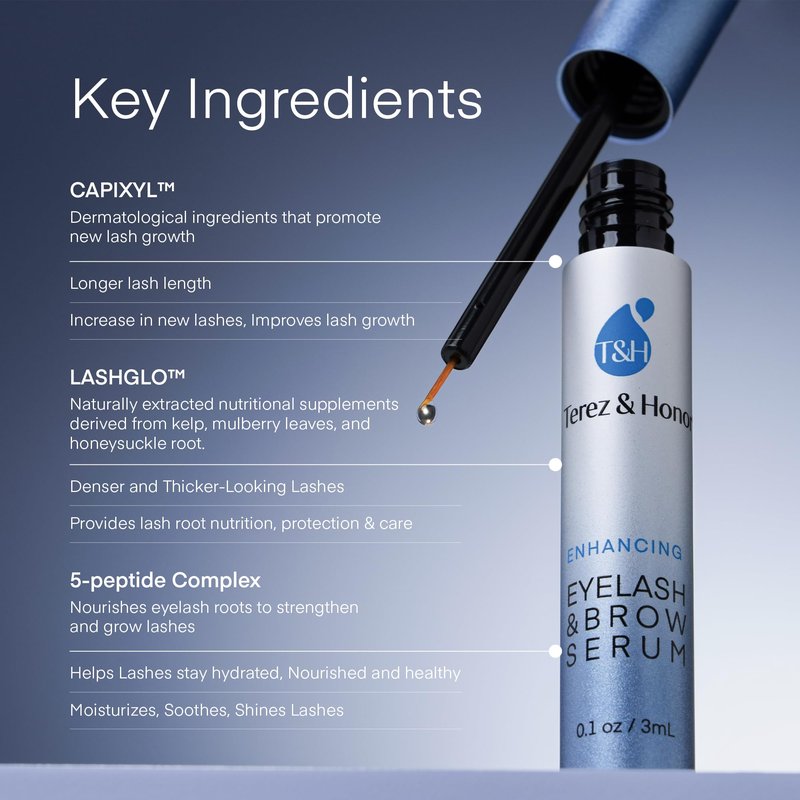 Advanced Enhancing Eyelash Growth Serum and Eyebrow Growth Serum Set for Thicker Lashes and Brows, Longer, Fuller