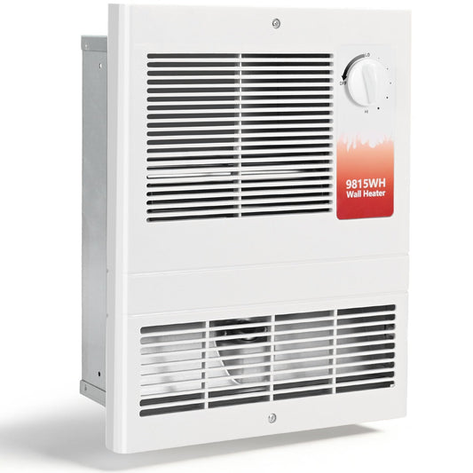 9815WH Large Capacity Electric Wall Heater, High Capacity Wall Heater with Built-In Adjustable Thermostat and Silent Motor, 1500 W, 120/240 V, Overheat Protection