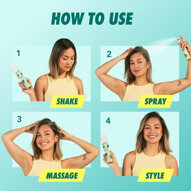 Batiste Dry Shampoo, Original Fragrance, Refresh Hair and Absorb Oil Between Washes, Waterless Shampoo for Added Hair Texture and Body, 3.81 OZ Dry Shampoo Bottle, 3 Pack