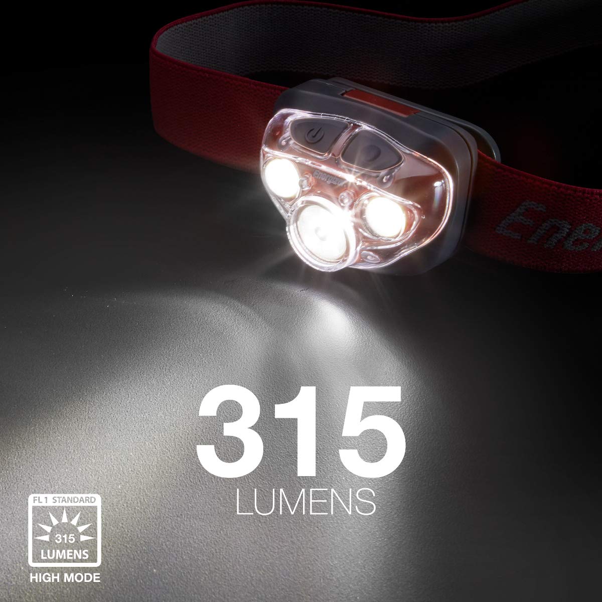 Energizer PRO-315 LED Headlamp, IPX4 Water Resistant Headlamps, High-Performance Head Light for Outdoors, Camping, Running, Storm, Survival LED Light for Emergencies (Batteries Included)