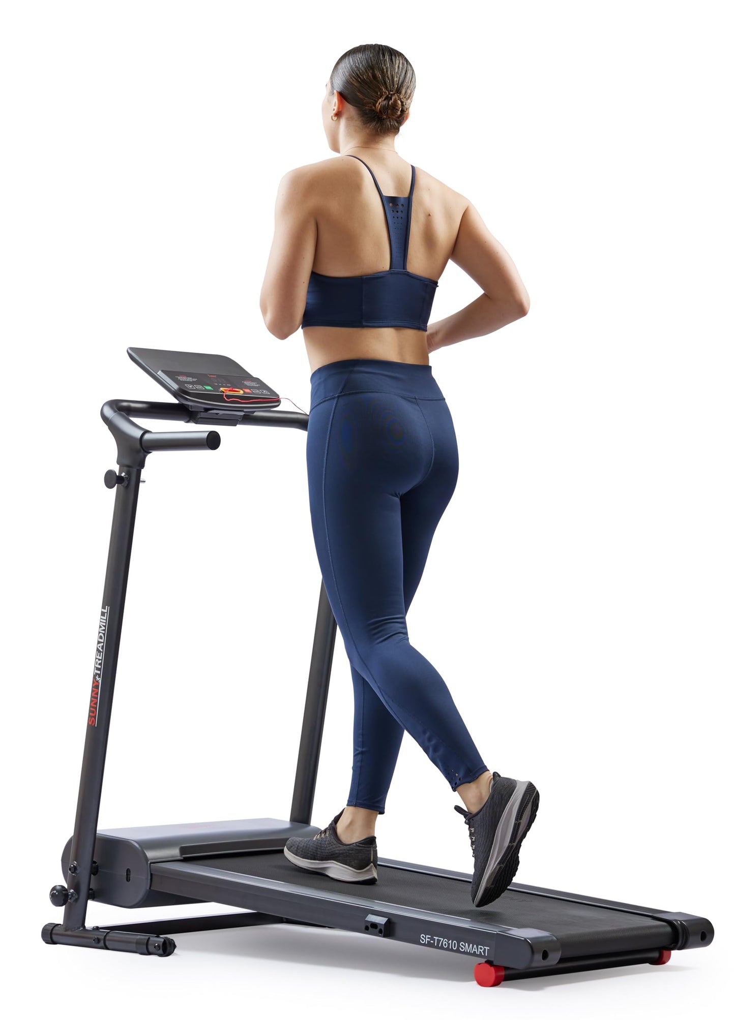 Sunny Health & Fitness Smart Foldable Exercise Running Walking Treadmill, Easy Assembly, LCD Performance Monitor, Device Holder, and SunnyFit® App Enhanced Bluetooth Connectivity - SF-T7610SMART