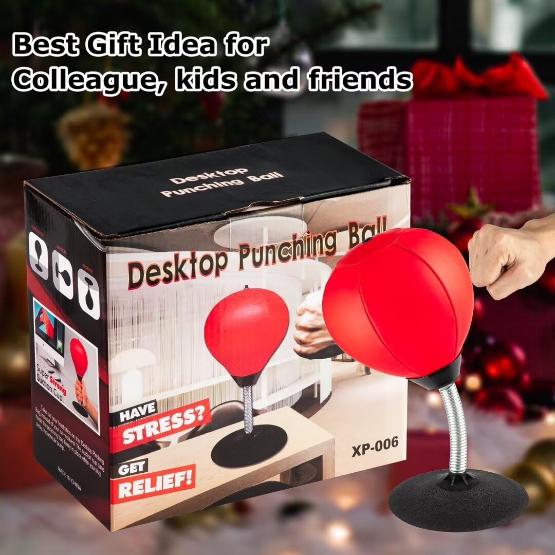 Stress Buster Desktop Punching Bag - Suctions to Your Desk, Raipoment Heavy Duty Stress Relief Ball, Funny Gifts for Boss or Coworker, Good Gift for Christmas Children