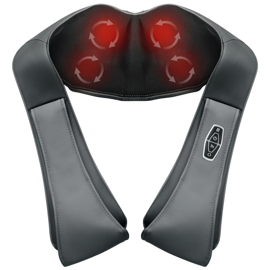 Witeasy Cordless Shiatsu Neck & Back Massager for Pain Relief Deep Tissue with Heat, 3D Kneading Massage Pillow Back Shoulder Massagerfor Body Muscle, Use for Home Office Car, Gifts for Mom Dad