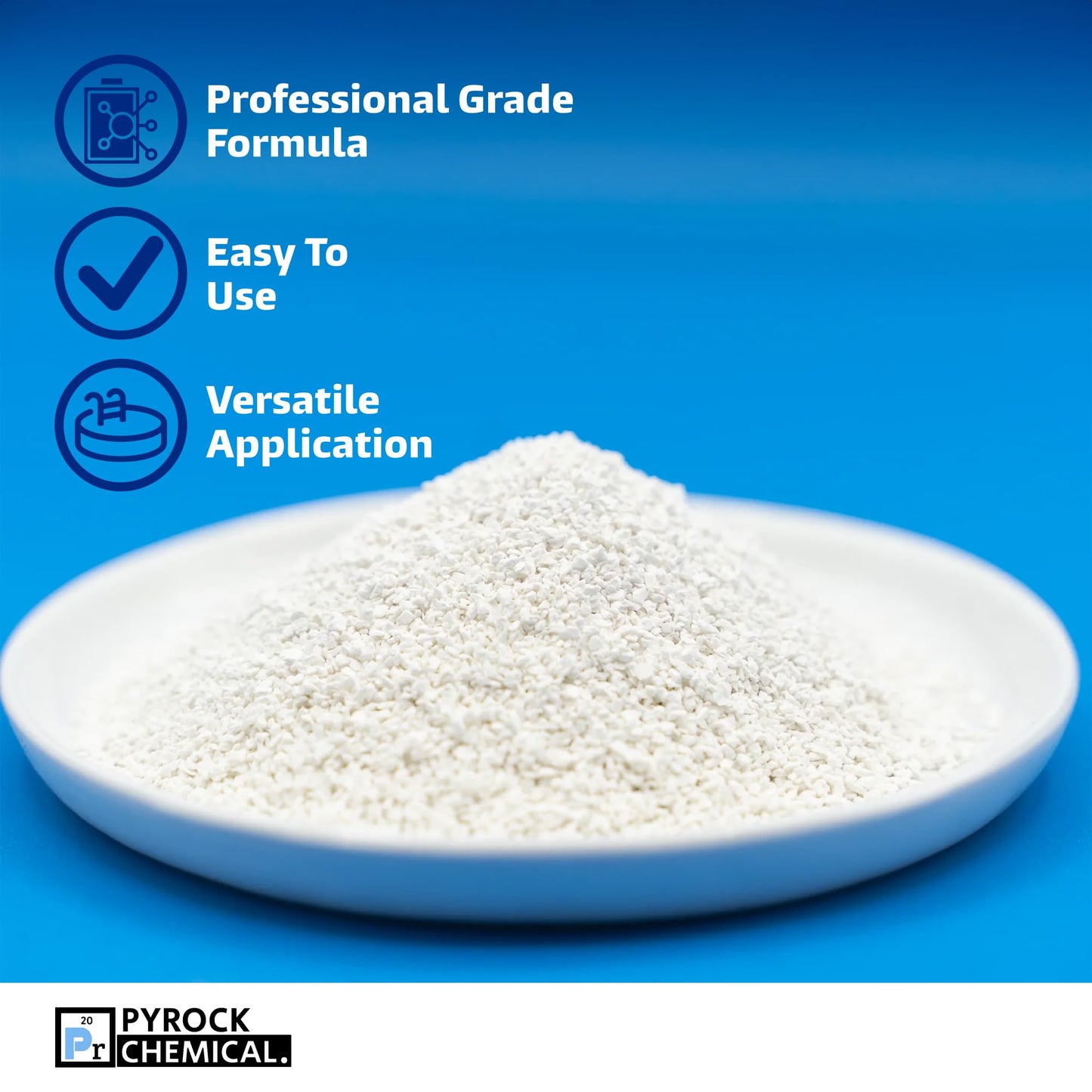 Pool Shock by Pyrock Chemical Aqua Org Plus - 65% Granular Cal Hypo - Swimming Pool Shock for In-Ground, Above Ground, Spas & Hot Tubs (24x1 lb Bags)