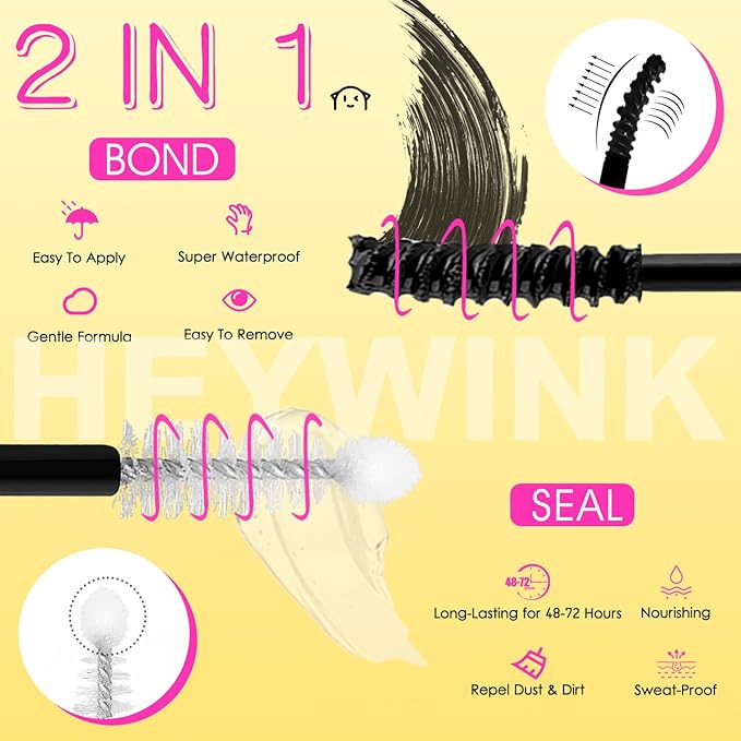 Lash Clusters Kit Eyelash Extension Kit Lash Clusters D 10-18mm Mix 40D Individual Lashes with Lash Bond and Seal and Remover Lash Applicator for Lash Extension Beginners(40D 10-18MM Kit)