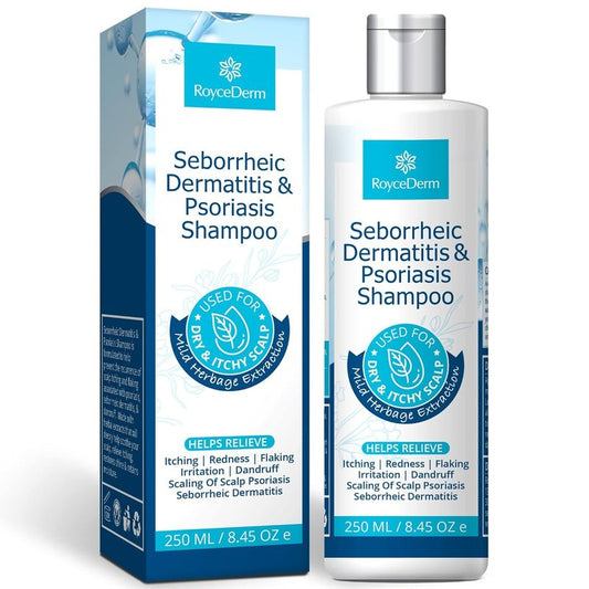 Roycederm Seborrheic Dermatitis & Psoriasis Shampoo for Dandruff - Helps Relieve Itching, Flaking & Scaling, Dry Itchy Scalp