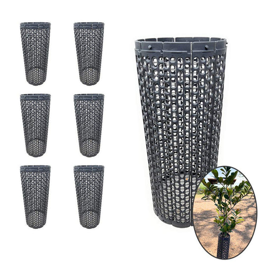 15" Tree Trunk Protectors, Stackable Spiral Tree Guards, Adjustable Width Bark Protection from Weed Eaters, Deer & Rodents, Tall Sapling & Vineyard Vine Protectors, Durable Plastic (12, Slate)