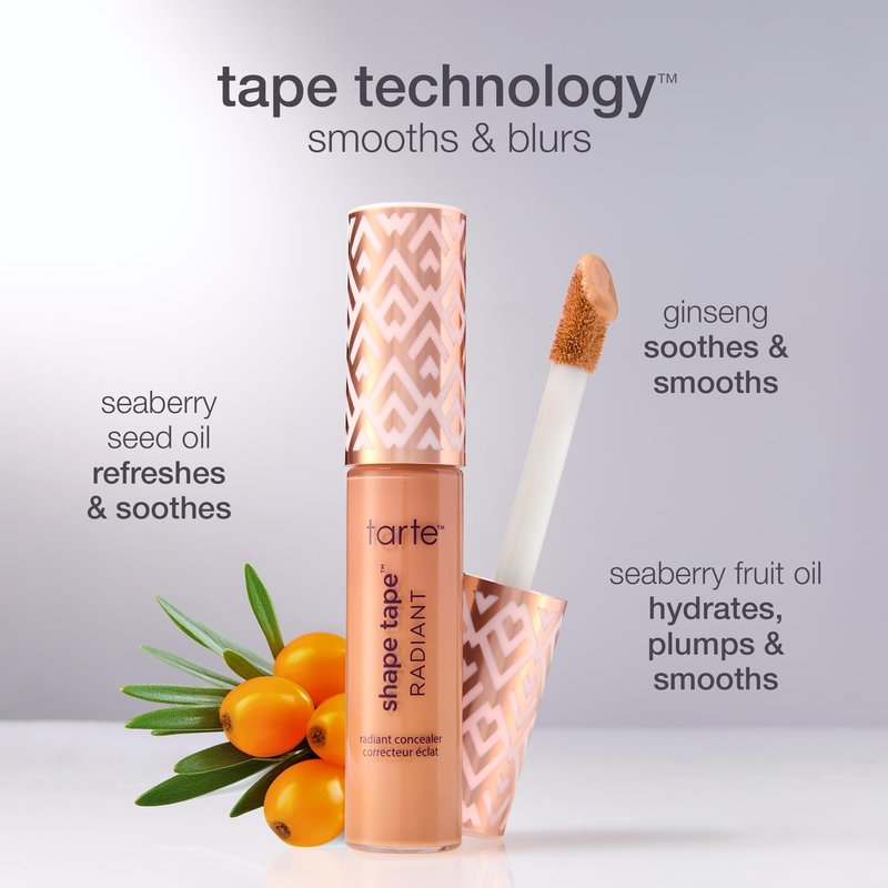 tarte shape tape radiant concealer – Medium-Coverage, Hydrating Finish Under Eye Concealer for Dark Circles, Redness & Discoloration, Vegan, Cruelty-Free, full size, 20S light sand
