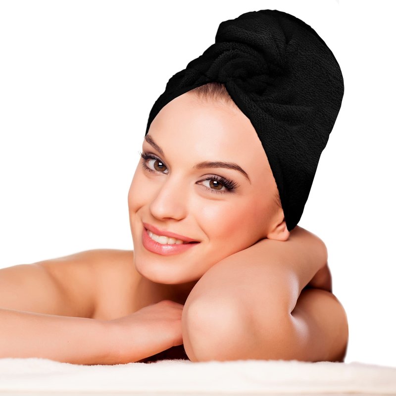 Eurow Ultra-Soft & Absorbent Cotton Salon Towels for Home, Beauty, Gym & Professional Salons, Fast-Drying for Hair, Hands & Spa Use, Durable & Machine Washable, 16" x 27", 24-Pack, Black