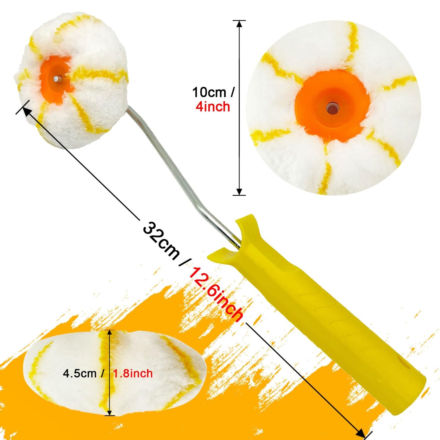 XWADJCD Corner Paint Roller, 3pcs Drywall Corner Edger Painting Rollers Kit, Corner Painting Tool for Home Office Wall Painting Decoration