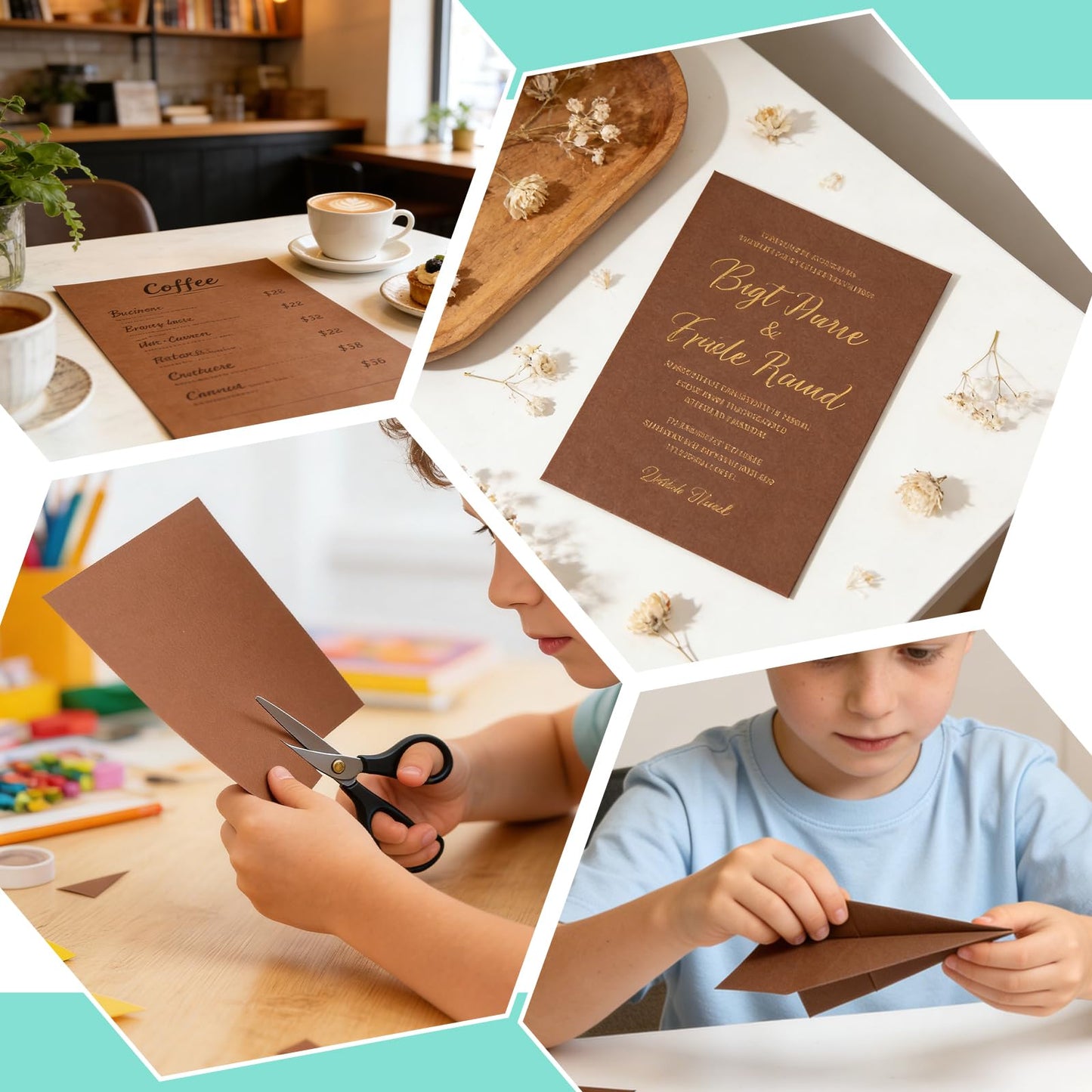BIGNC 200 Sheets Coffee Brown Cardstocks 8.5 x 11 Inch Craft Paper, Thick Kraft Card Stock Paper for DIY Cards, Greeting Cards,Wedding Invitations, Birthday