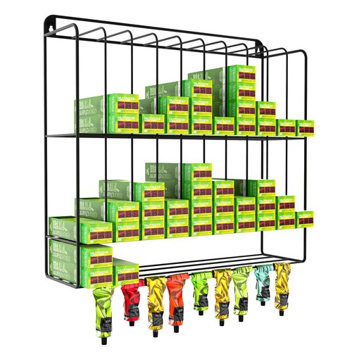 IKARE Hair Color Organizer Rack - Metal Tube Storage, Wall-Mounted Holder with Dye Paste Hanging Space for Salon, Beauty, Home