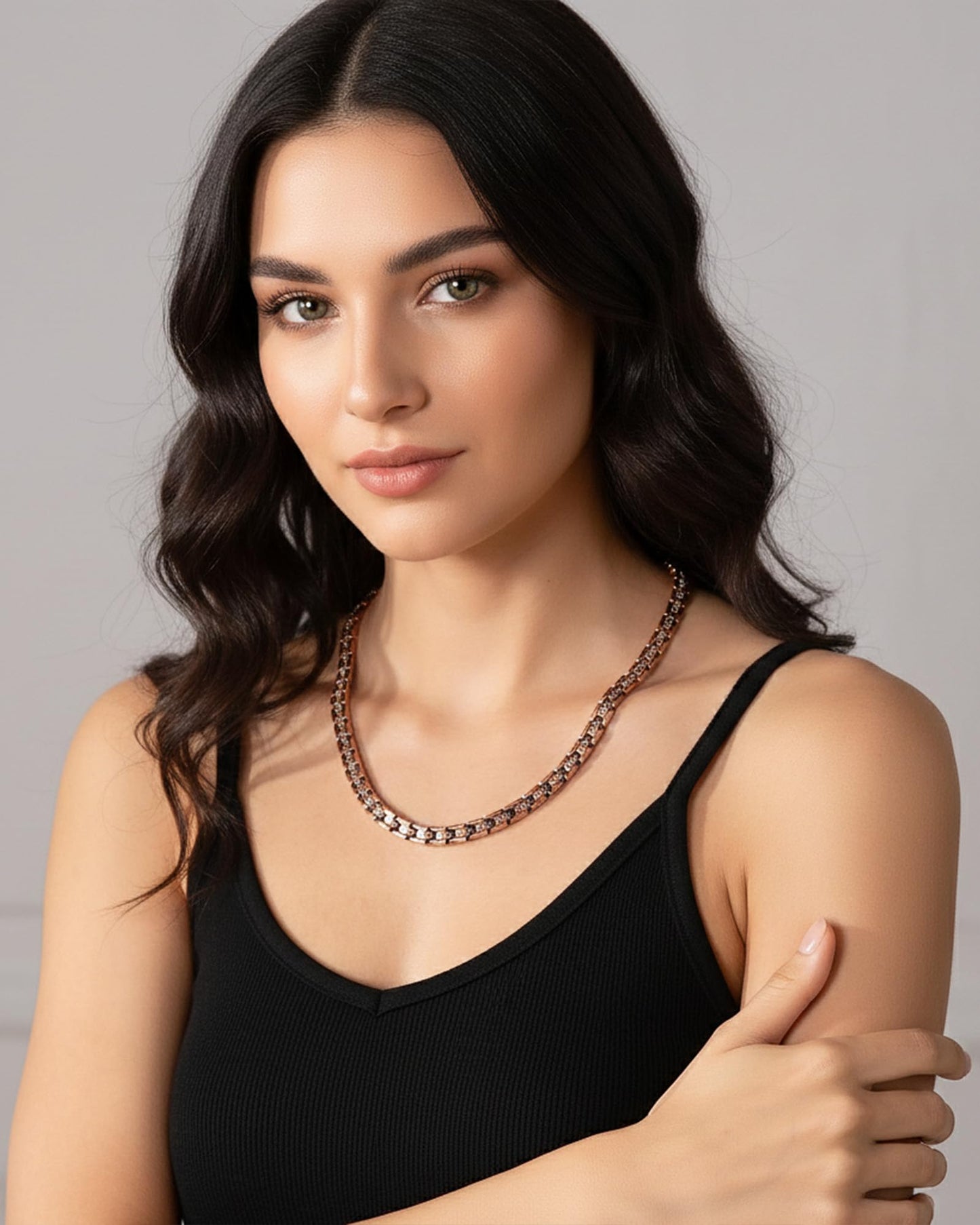 MagEnergy Copper Necklace for Men Women, Magnetic Necklace with 3500 Gauss Ultra Strength Neodymium Magnets, Adjustable Magnetic Jewelry with Sizing Tool