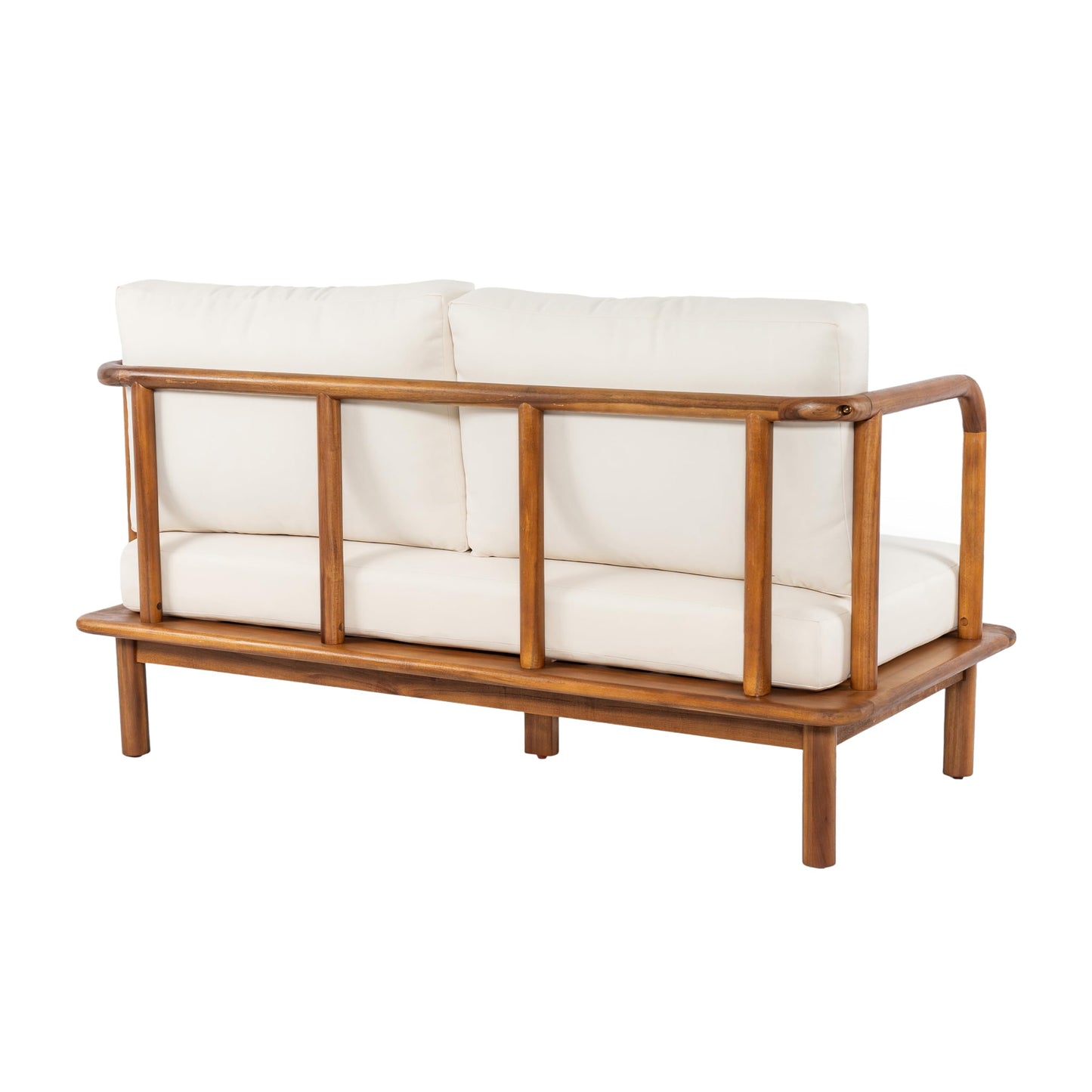 Christopher Knight Home Canape Acacia Wood Patio Loveseat Sofa with Cushion, Outdoor 2-Seater Sofa with Removable Cushions, Solid Wood Patio Furniture Set, Teak+Beige