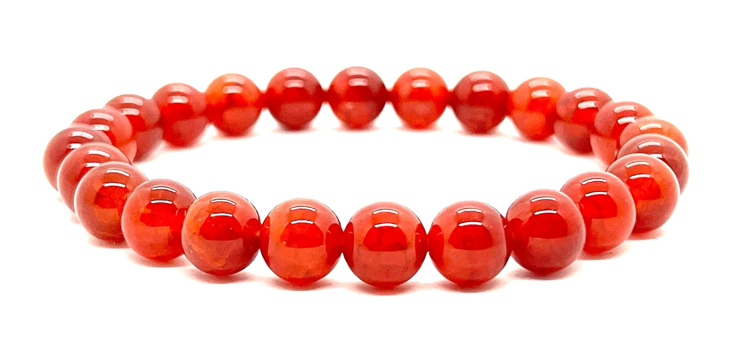AWAKEN YOUR KUNDALINI Mindful Energy Fire Agate Bracelet – 8mm Beads Handmade Stretch Jewelry