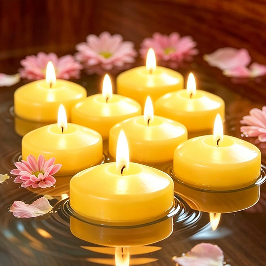 24 Pack Citronella Floating Candles for Centerpieces, Total 150 Hours Burn Time, 2 Inch Scented Water Candles for Pool, Outdoor & Patio, Wedding & Spa Decor, Smokeless & Dripless, Cotton Wick