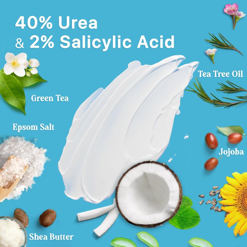 Ebanel Bundle of 40% Urea Cream 4.6 Oz, and Fungus Treatment 1 Oz