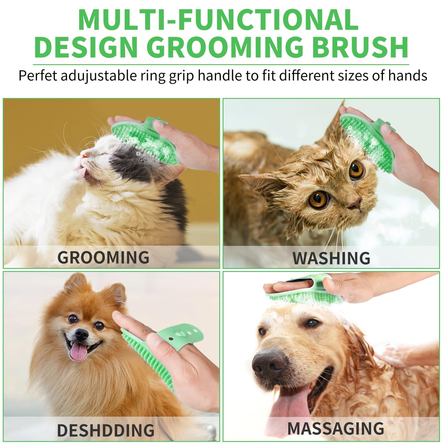 Professional 7 in 1 Dog Paw Cleaner for Dogs & Cats - Includes 1 Portable Paw Washer, 1 Bath Brush, 2 Dog Toothbrushes and 3 Absorbent Towels Note: Fits Paws up to 2 Inches Wide (Small, Light Green)