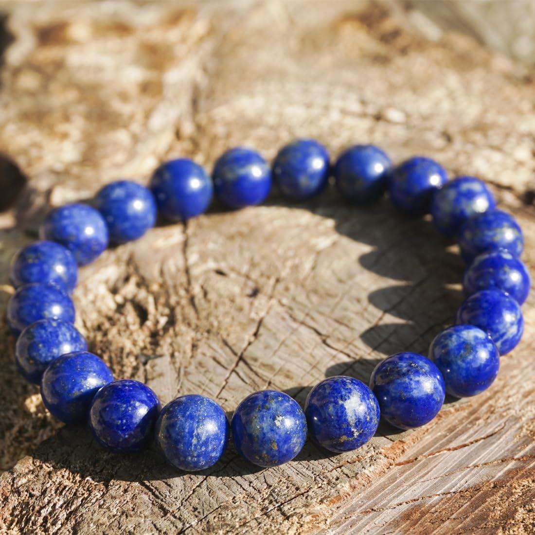 8mm Lapis Lazuli Bracelet | Natural Royal Blue Throat & Third Eye Chakra Crystal Gemstone Beads - Handmade Meditation Protection Jewelry | Beading Tool Kit - Fits for 6.5-7.5" Medium Wrist