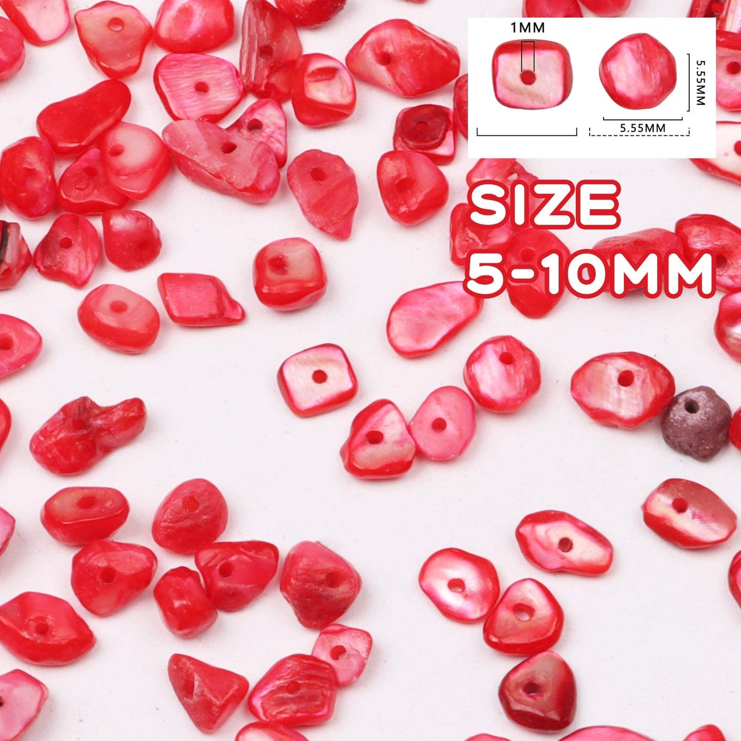 500 pcs Natural Chip Stone Beads, Red 5-8 mm Irregular Gemstones Healing Crystal Loose Bead for Jewelry Making Bracelet Crafting