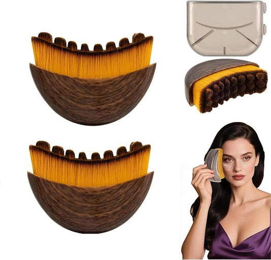 2 PCS Lymphatic Contour Face Brush, Manual Lymphatic Drainage Massager, Natural Makeup Brushes with Durable Soft Bristles, Hypoallergenic Ergonomic Facial Cleansing Brush for Sculpting