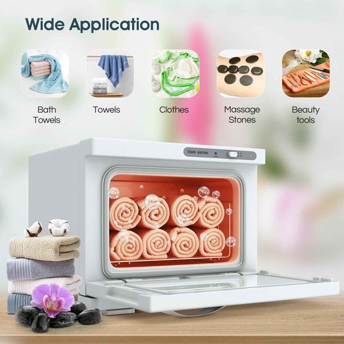 StateRiver Towel Warmer Cabinet, 8L Hot Spa Small Towel Warmer Heating Use for Facial Spa, Hair Beauty, Salon Equipment and Home - White