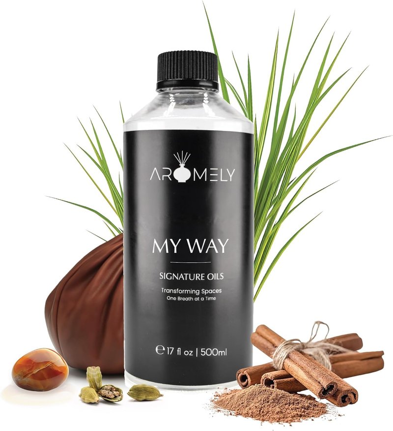 My Way Diffuser Oil Blend | Luxury Home Fragrance Oil for Diffusers | Inspired by 1 Hotel | Signature Scent with Notes of Leather, Cardamom, Lemon, Cedarwood, Iris & Amber | 500ml