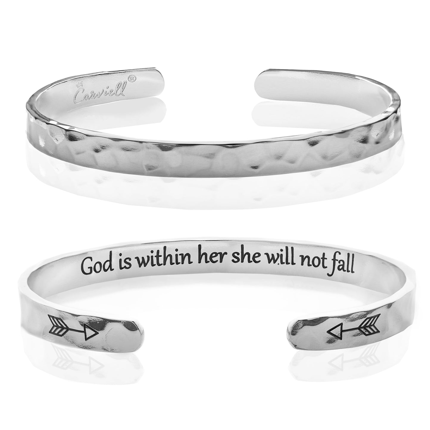 Carviell Faith Christian Bracelets for Women, God is Within Her She Will Not Fall, Psalms Cuff, Religious Baptism Gifts, Fall Jewelry, Bible Verse Confirmation Bracelet for Teenager