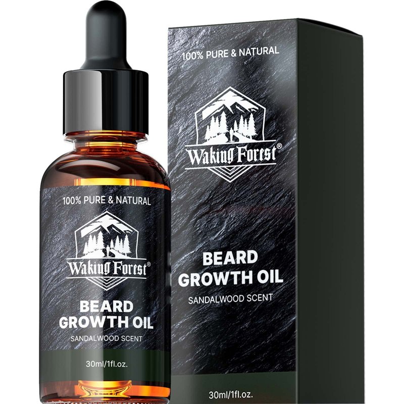 Waking Forest Beard Growth Oil with Biotin Bundle with Beard Oil Sandalwood