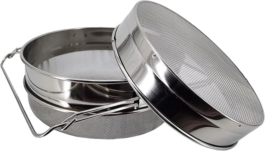 Stainless Steel Double Sieve Honey Strainer Filter for 5 Gallon Buckets Honey Extractor Equipment