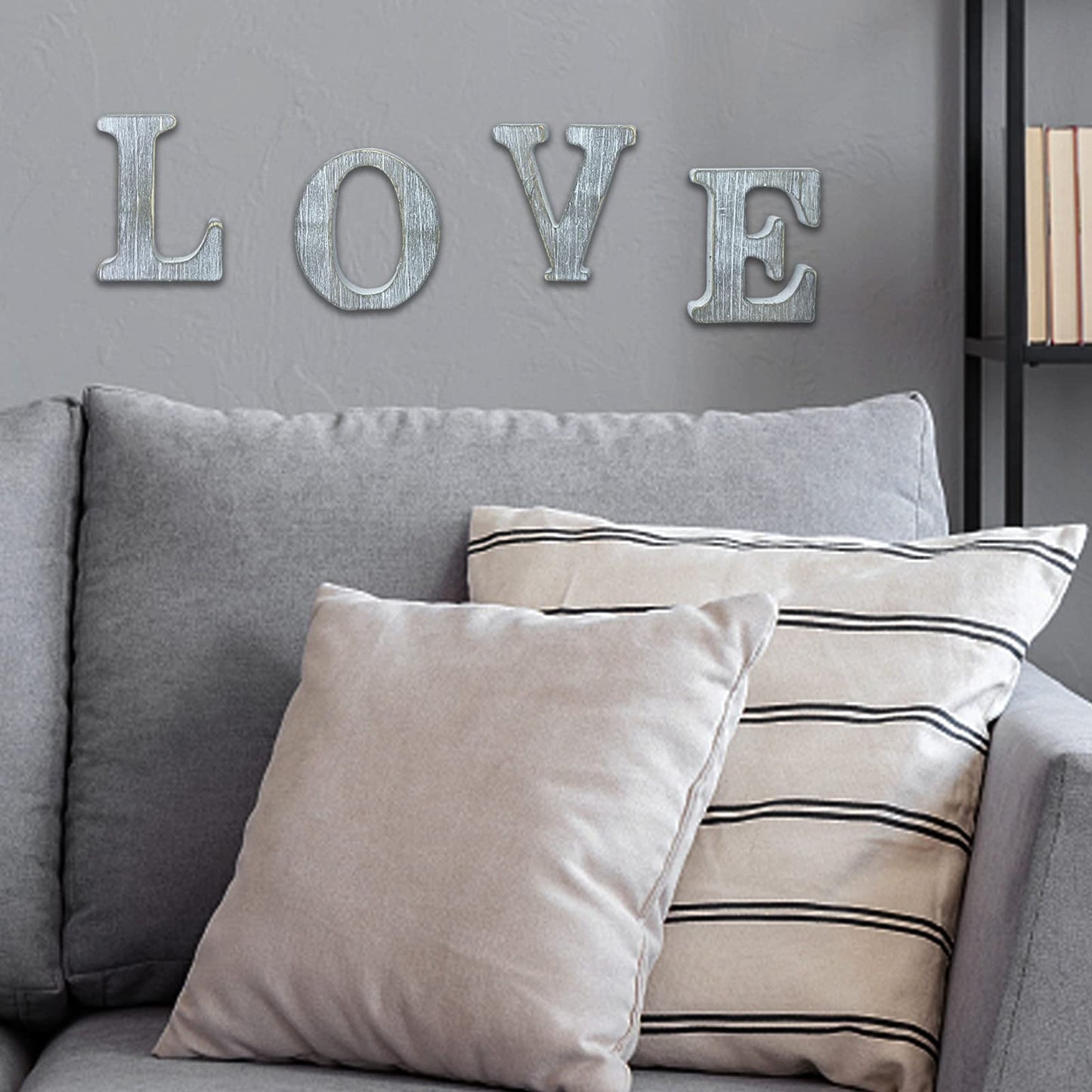WOODOUNAI 4 Inch Wood Letters Unfinished Rustic Wood Letters for Wall Decor Decorative Standing Letters Slices Sign Board Decoration for Craft Home Party Projects (E)