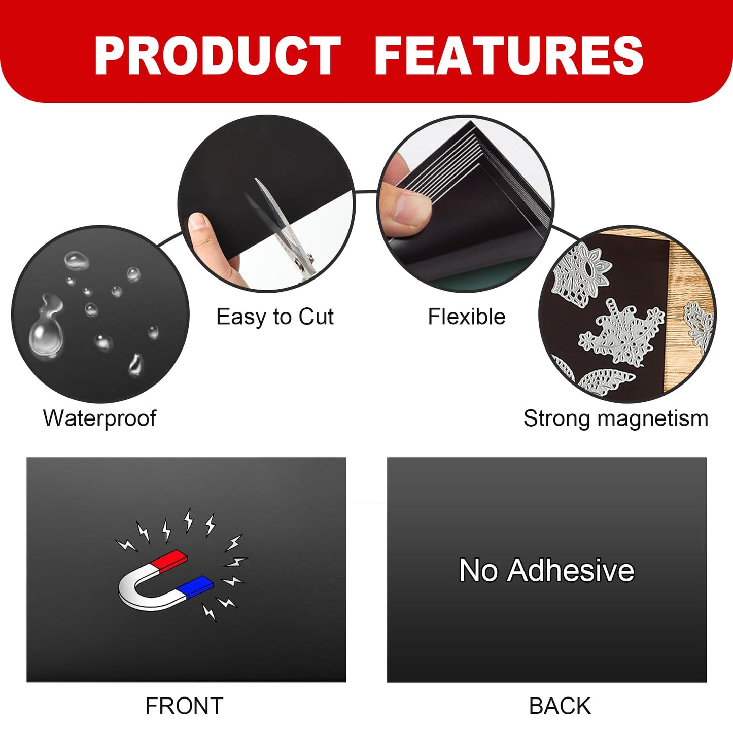 Thaibear Magnetic Sheets 8.5" x 11" Non Adhesive, 15 Pack Flexible Magnet Sheets for Stamp Dies Storage, Die Cut Storage Magnet Sheet for Crafts, DIY Scrapbooking, Photos Magnets