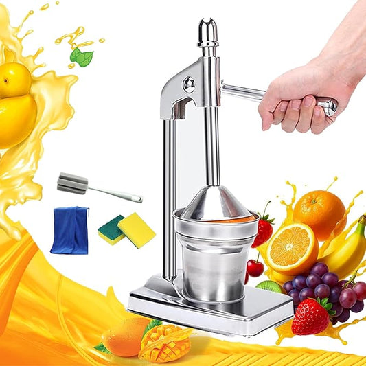 Cast Iron Juicer Hand Press, Cast Iron Manual Juicer, Stainless Manual Casts Iron Juicer, Heavy Duty Countertop Lime Citrus Crush Machine, Easy to Clean, Home, Kitchen, Bar