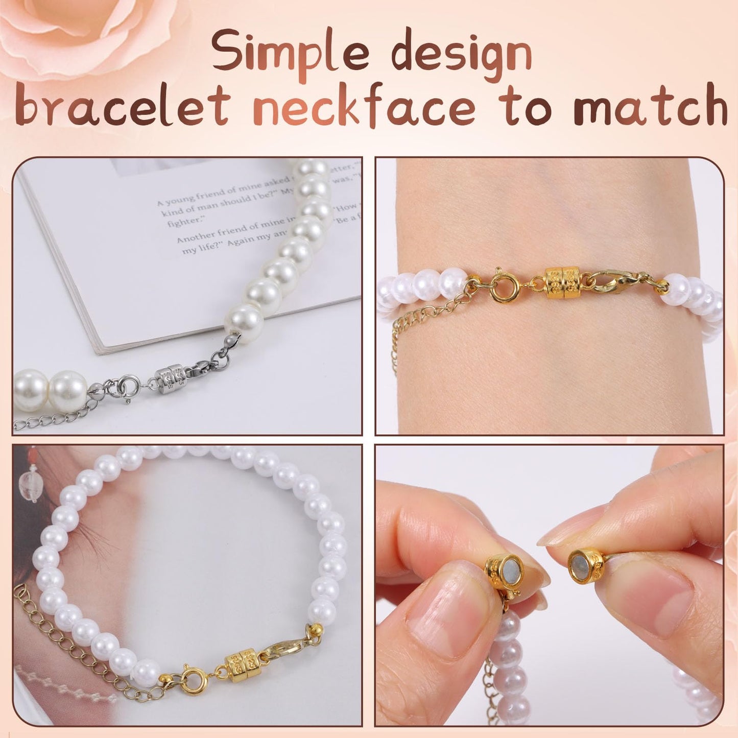 925 Silver Double Lobster Magnetic Necklace Clasps,Magnetic Jewelry Clasps for Necklaces Extender Bracelet Clasps and Closures (3golden+3silvery)