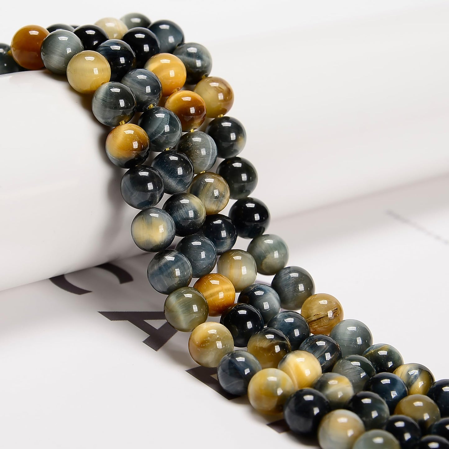 65Pcs 6mm Dream Tiger Eye Gemstone Natural Round Loose Real Stone Beads Gemstone Genuine for DIY Hand Made Craft Jewelry Bracelet Earring Necklace String Making Energy Healing Power