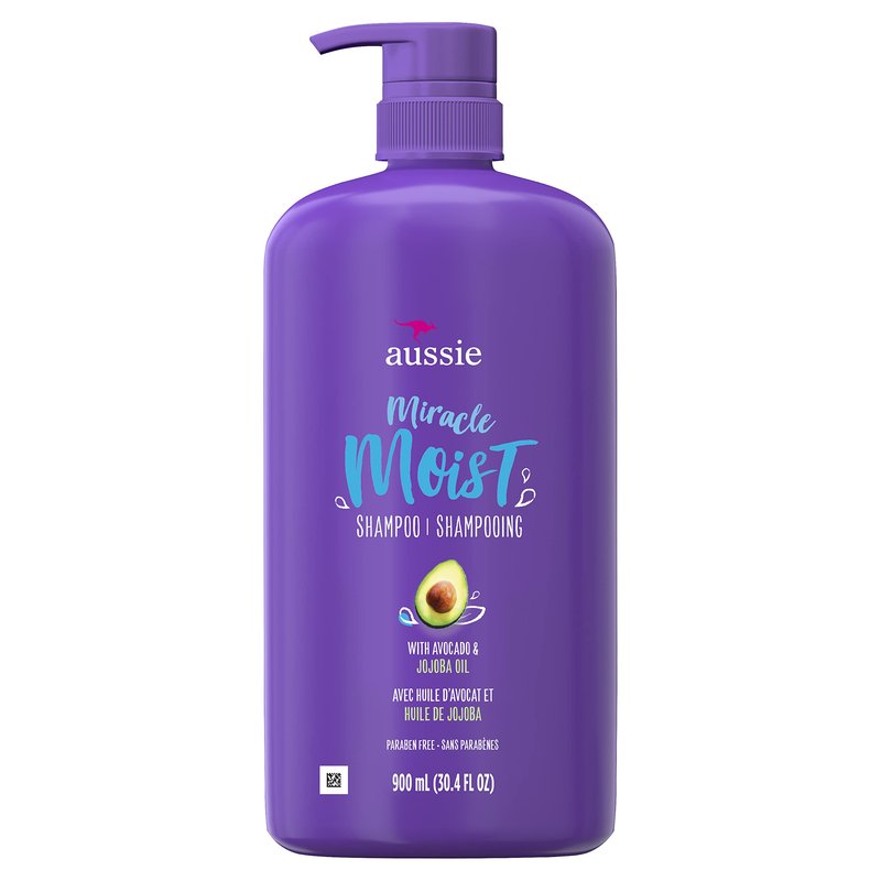 Aussie Miracle Moist Shampoo with Avocado & Jojoba for Dry Hair, Paraben-Free, 30.4 Fl Oz, (Pack of 4)