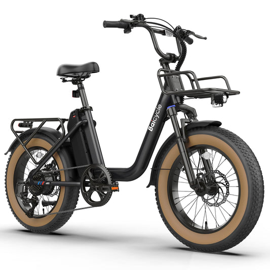 1500W Peak Electric Bike for Adults 20" Fat Tire E Bike 90 Miles Max Range 28 MPH Step-Thru Frame Electric Bicycle Cargo Ebike with 48V Removable Battery 7 Speed Commuter Bikes
