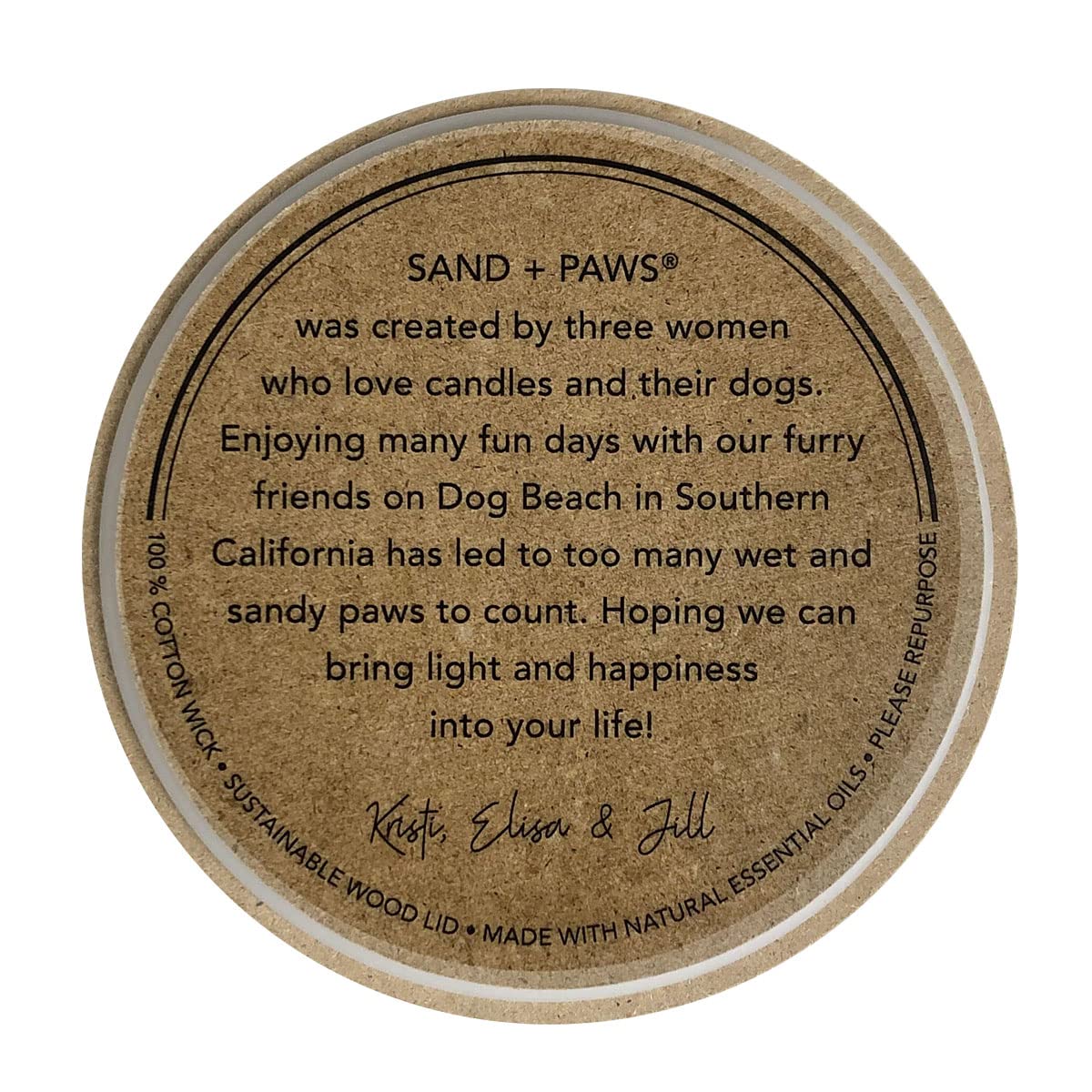 Sand + Paws Scented Candle - Apple Cider - Additional Scents and Sizes –Luxurious Air Freshening Jar Candles Neutralize pet Odors and Enhance Home décor – 100% Cotton Lead-Free Wicks - 12 oz