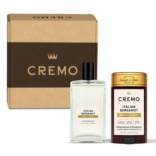 Cremo Mens Cologne Gift Set, Italian Bergamot – Includes Cremo Cologne & Antiperspirant Deodorant | Mens Gifts, Perfume for Men, Deodorant Men, Gifts for Him, Full Size