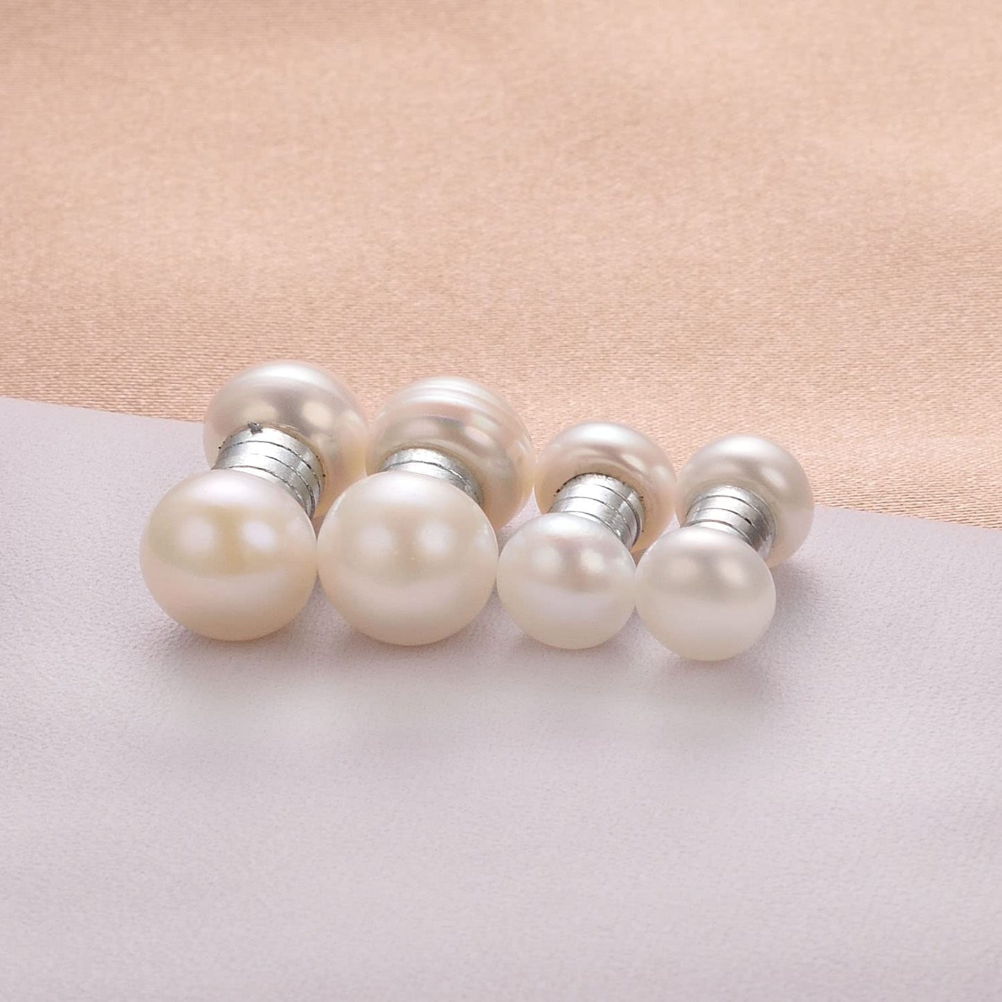 Airokiy Magnet Earrings Pearl Clip On Earrings for Women 6mm and 8mm Non Pierced Magnetic Earrings Hypoallergenic Jewelry