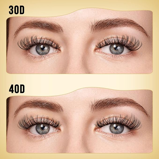 QUEWEL Lash Clusters 320Pcs Cluster Lashes 30D+40D C Curl Lash Cluster Eyelash Extensions Mix9-16mm Individual Eyelashes Clusters Wispy Lash Clusters Thin Band Soft to Use at Home(30D+40D C Mix9-16)
