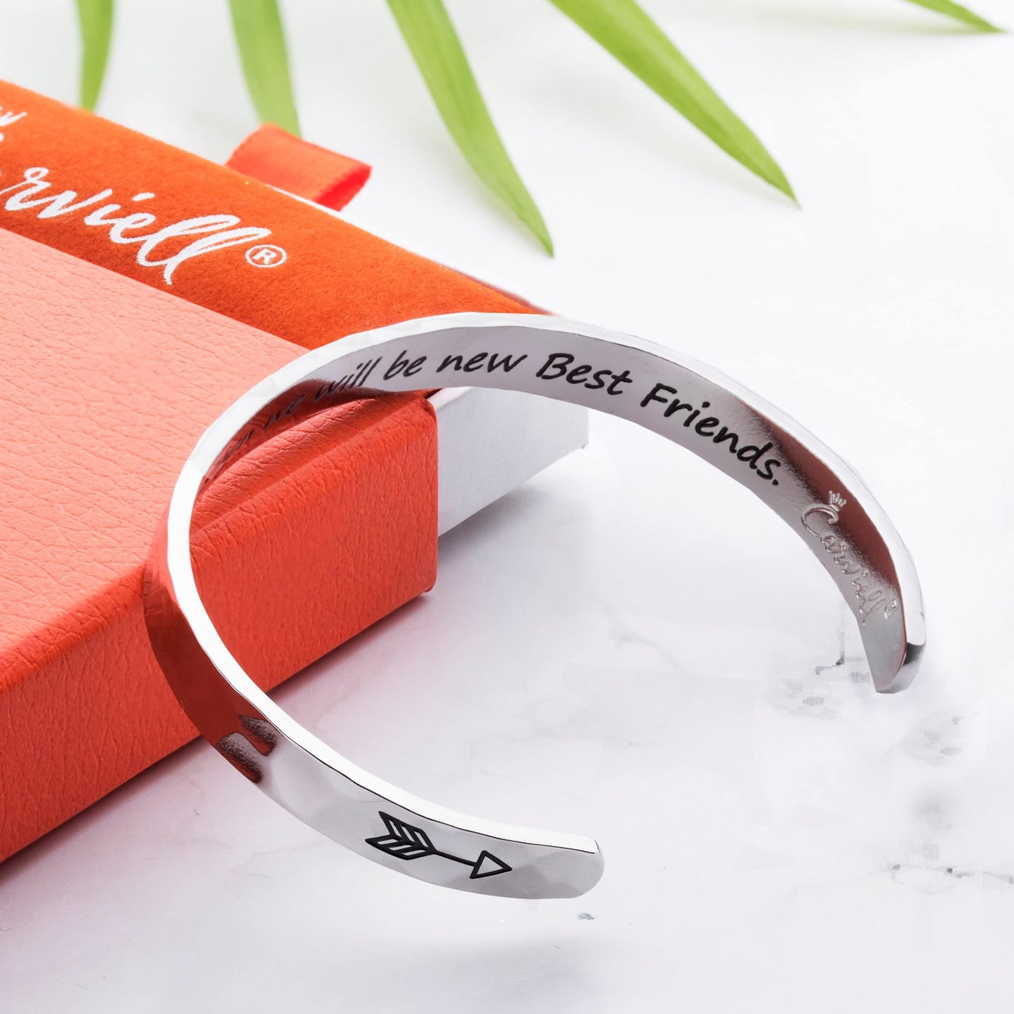 Carviell Friend Bracelet, Stainless Steel Cuff Bangle, Friend Gifts for Women, Bff Cuff, Bestie Gifts Jewelry for Teens