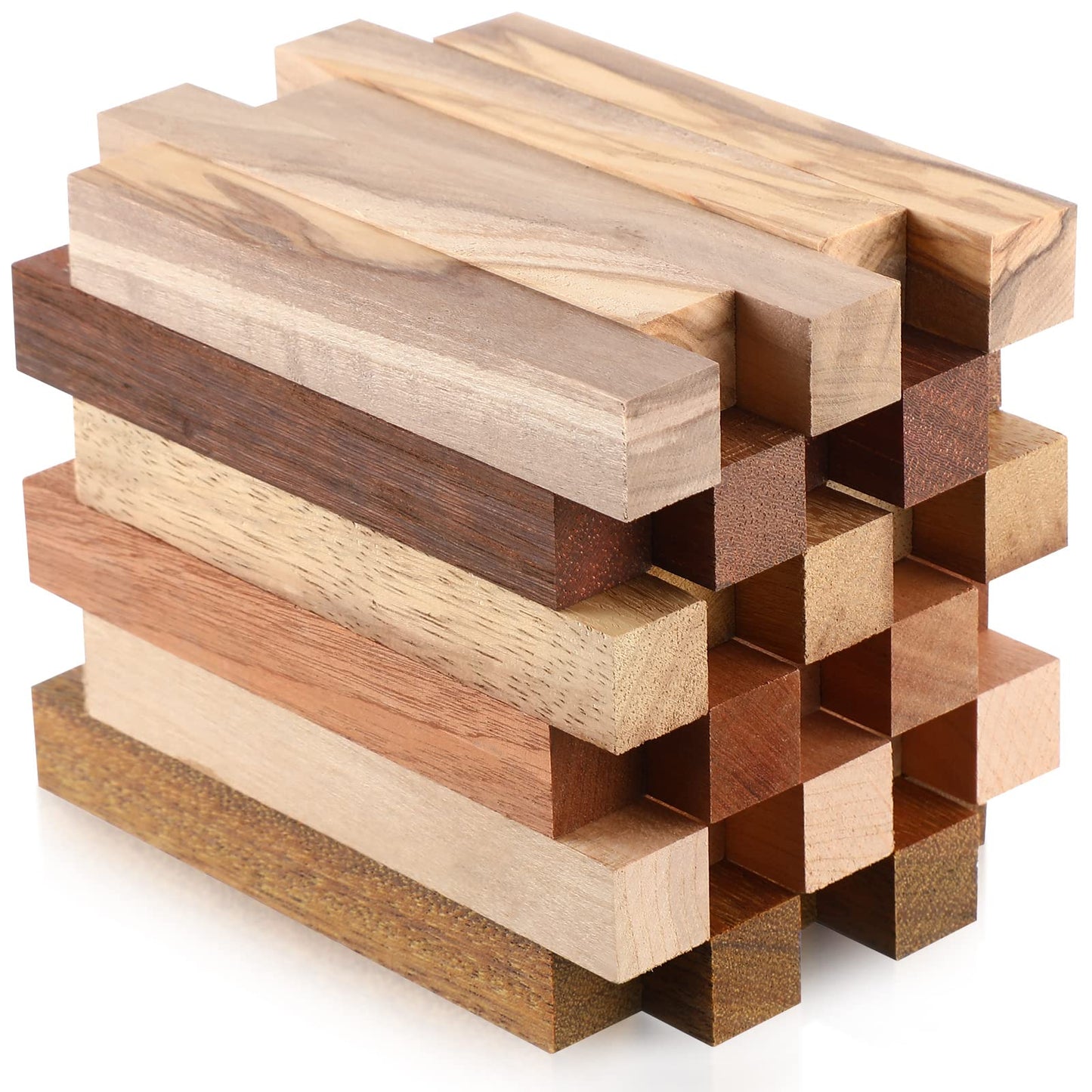 Sasylvia 30 Pieces Exotic Wood Blanks Pen Turning Supplies DIY Crafts Pen Turning Kit for DIY Crafts, 5 x 3/4 x 3/4 Inches(Gorgeous)