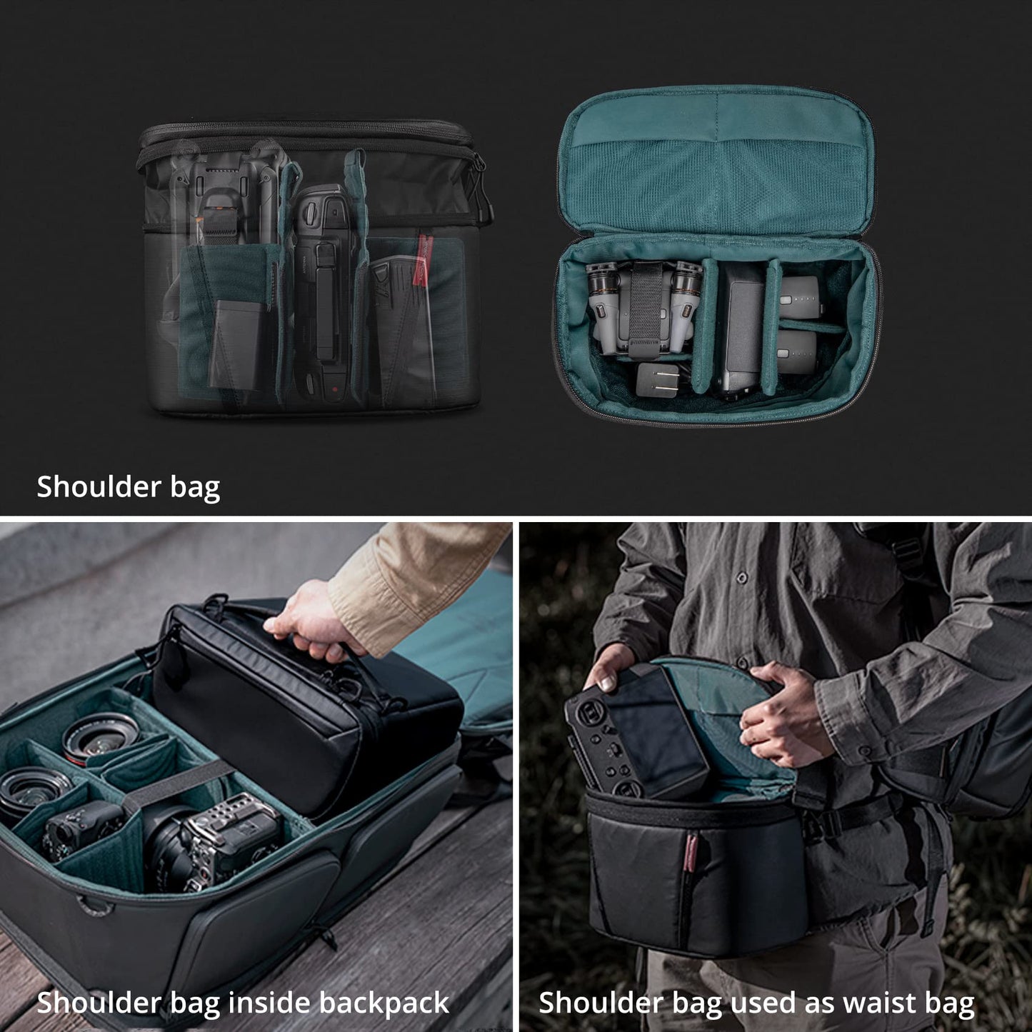 PGYTECH OneMo 2 35L-45L Camera Backpack with Shoulder Bag for 17" Laptop, Waterproof DSLR Camera Pack for Canon/Nikon/Sony, Extra Large Photography Bag, Drone Backpack for DJI Mini 3 Pro/Mavic 3/ FPV