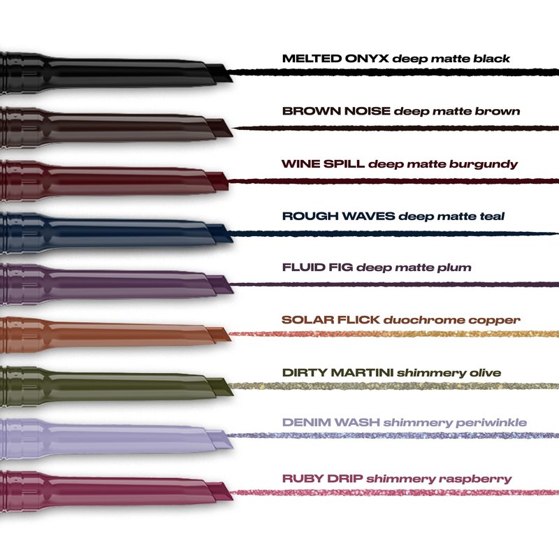 Urban Decay 24/7 Liquid Stick Waterproof Eyeliner - Smudge-Proof, Transfer-Proof, Up to 24HR Wear, Dual-Ended Retractable Gel Liner with Blending Eye Brush - Solar Flick (duochrome copper brown)