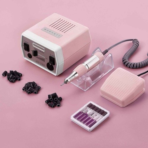 Makartt Geneviere Electric Nail Drill Machine with Nail Drill Bits Holder Dustproof Stand Bundle